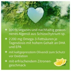 Omega-3 Vegan 2200mg mit 1351 DHA 672 EPA Algenöl Öl, 100 ml