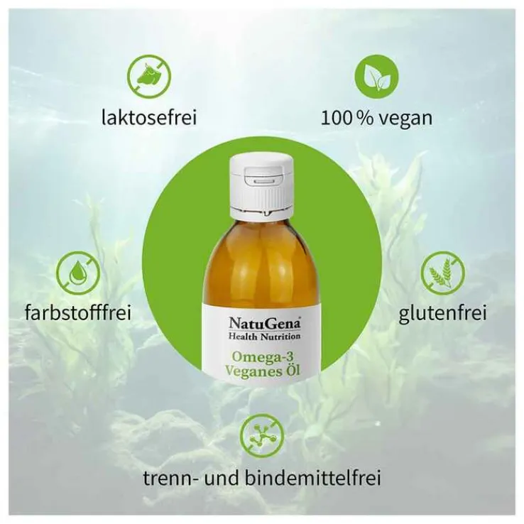 Omega-3 Vegan 2200mg mit 1351 DHA 672 EPA Algenöl Öl, 100 ml
