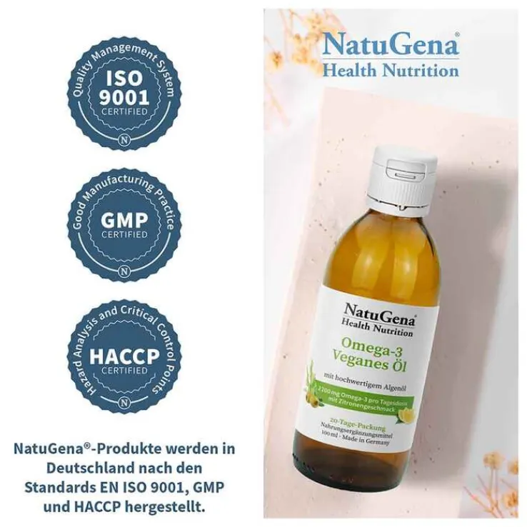 Omega-3 Vegan 2200mg mit 1351 DHA 672 EPA Algenöl Öl, 100 ml