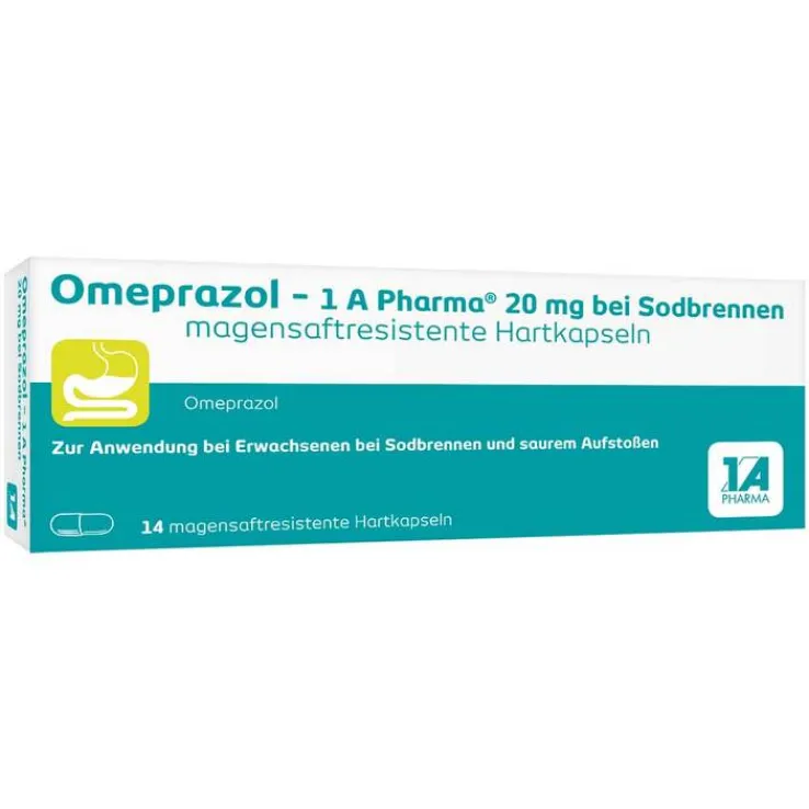 Omeprazol - 1 A Pharma® 20 mg bei Sodbrennen, 14 St