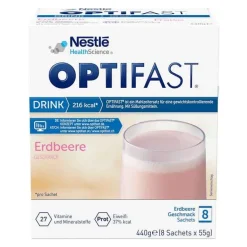 Optifast home Drink Erdbeere Pulver, 8X55 g