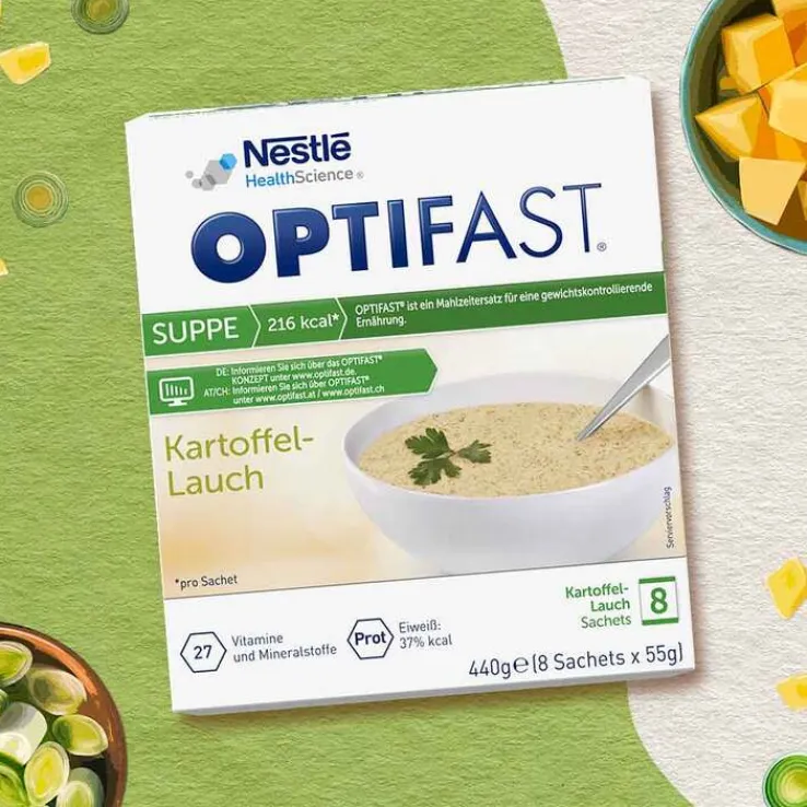 Optifast home Suppe Kartoffel-Lauch Pulver, 8X55 g