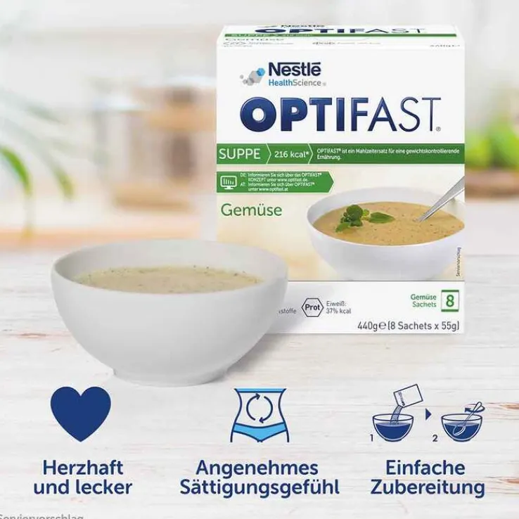 Optifast Suppe Gemüse Pulver, 8X55 g