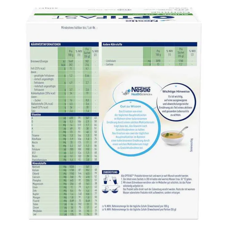 Optifast Suppe Gemüse Pulver, 8X55 g