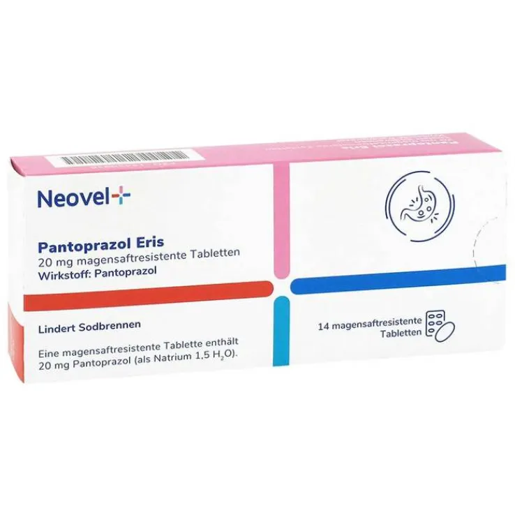 Pantoprazol Eris 20 mg magensaftresistent Tabletten Neovel+, 14 St