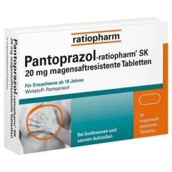 Pantoprazol-ratiopharm® SK 20 mg magensaftresistente Tabletten, 14 St