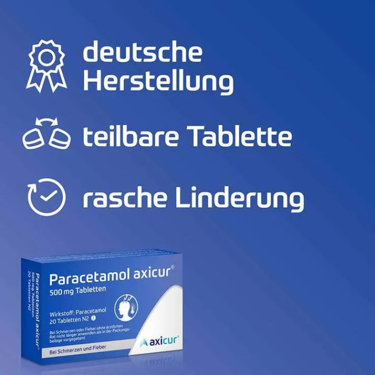Paracetamol axicur® 500 mg Tabletten , 20 St