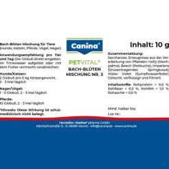 Petvital Bachblüten Nr.3 Globuli vet. (für Tiere), 10 g