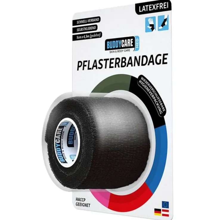 Pflasterbandage latexfrei Buddycare Med schwarz, 1 St