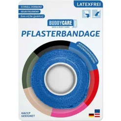 Pflasterbandage latexfrei Buddycare Med blau, 1 St