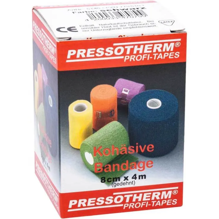 Pressotherm Kohäsive Bandage 8cmx4m schwarz, 1 St
