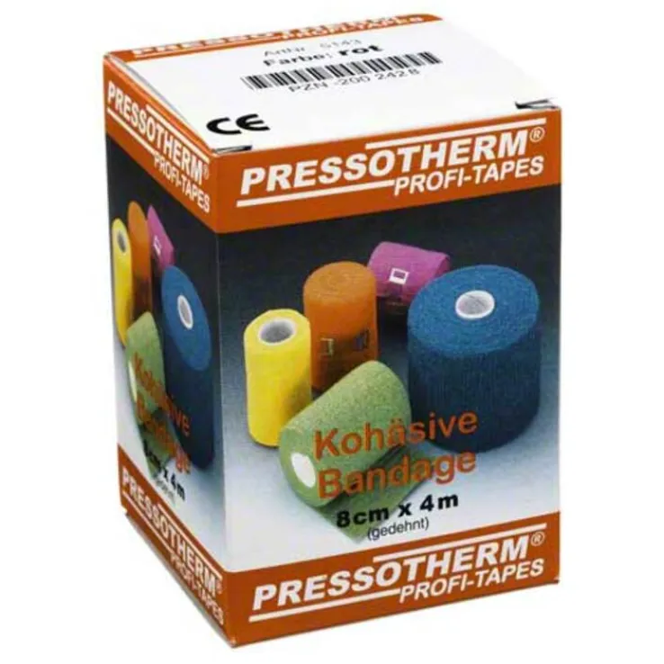 Pressotherm Kohäsive Bandage 8cmx4m rot, 1 St