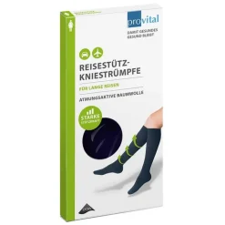 Provital Reisekniestrümpfe Größe 35 - 38 marine Baumwolle, 2 St