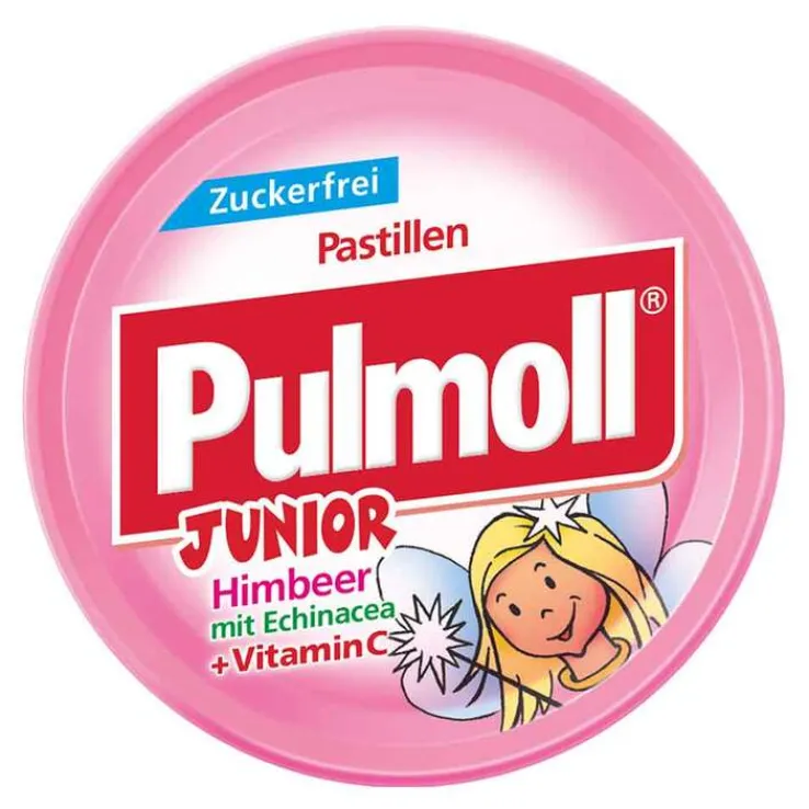 Pulmoll Junior Himbeer mit Echinacea ohne Zucker Bonbons, 50 g
