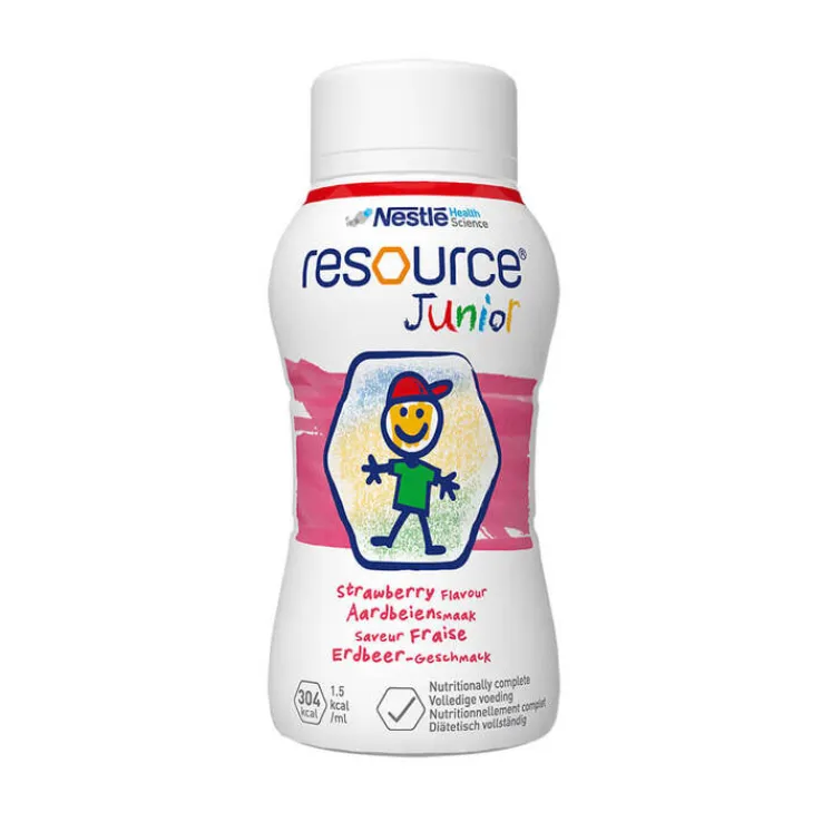 Resource Junior Erdbeer-Geschmack flüssig, 4X200 ml