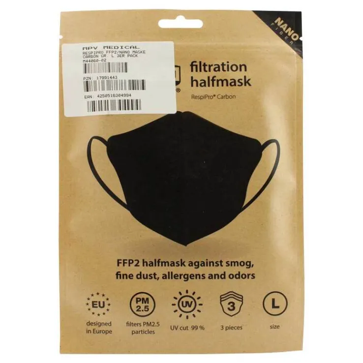 Respipro FFP2 Nano Maske Carbon Größe L, 3 St