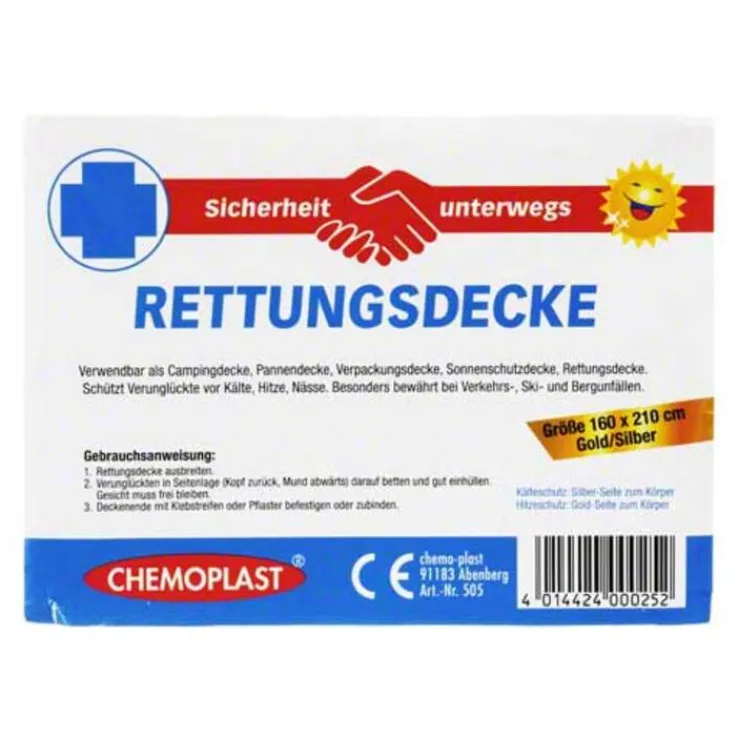 Rettungsdecke 160x210 cm Gold / Silber, 1 St
