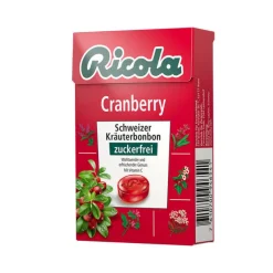 Ricola ohne Zucker Box Cranberry Bonbons, 50 g