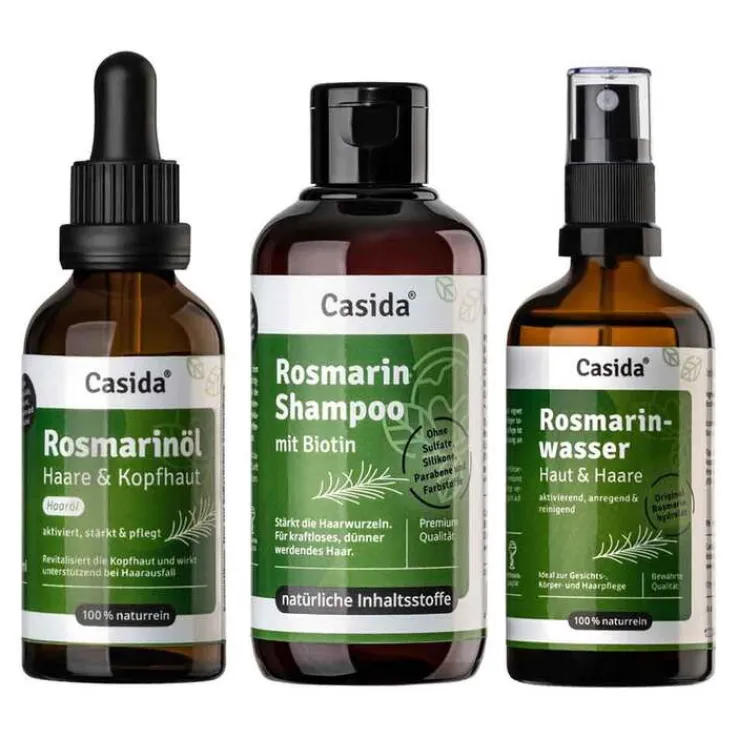 Rosmarin Haarkur mit Rosmarinöl + Wasser + Shampoo Set, 1 P