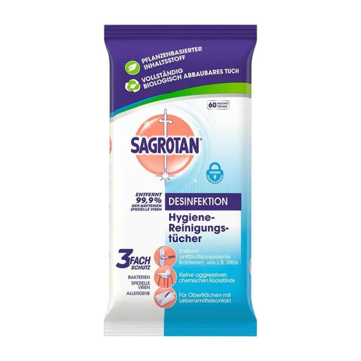 SAGROTAN® Hygiene-Reinigungstücher, 60 St