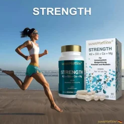 Sanomotion Strength K2 + D3 + Ca + Mg vegan Kapseln, 90 St