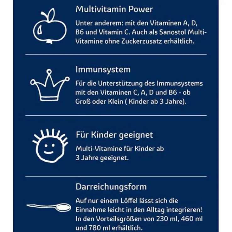 Sanostol ohne Zuckerzusatz , 460 ml