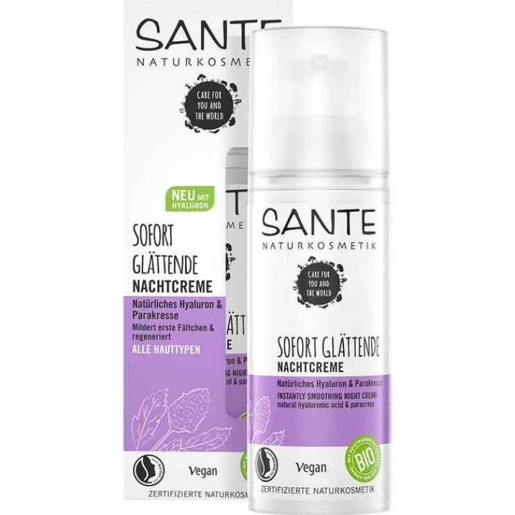 Sante glättende Nachtcreme Hyaluron & Parakresse, 50 ml