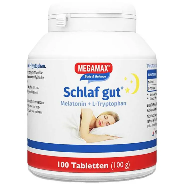 Schlaf Gut Melatonin + L-Tryptophan Tabletten, 100 St