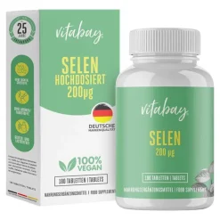 Selen 200 µg hochdosiert + vegan Tabletten, 180 St
