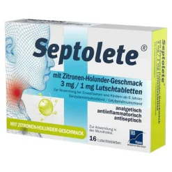 Septolete mit Zitronen-Holunder-Geschmack 3 mg/1 mg Lutschtabletten, 16 St