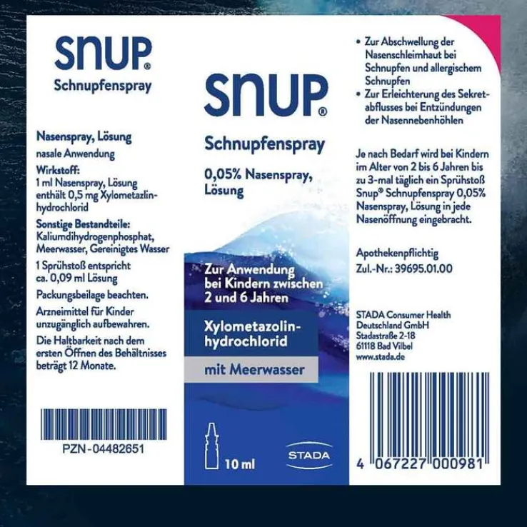 Snup Schnupfenspray 0,05% Nasenspray, 10 ml