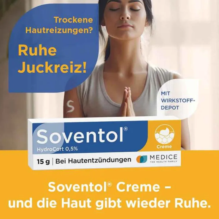 Soventol® HydroCort 0,5% Creme bei akuten Hautentzündungen, 15 g