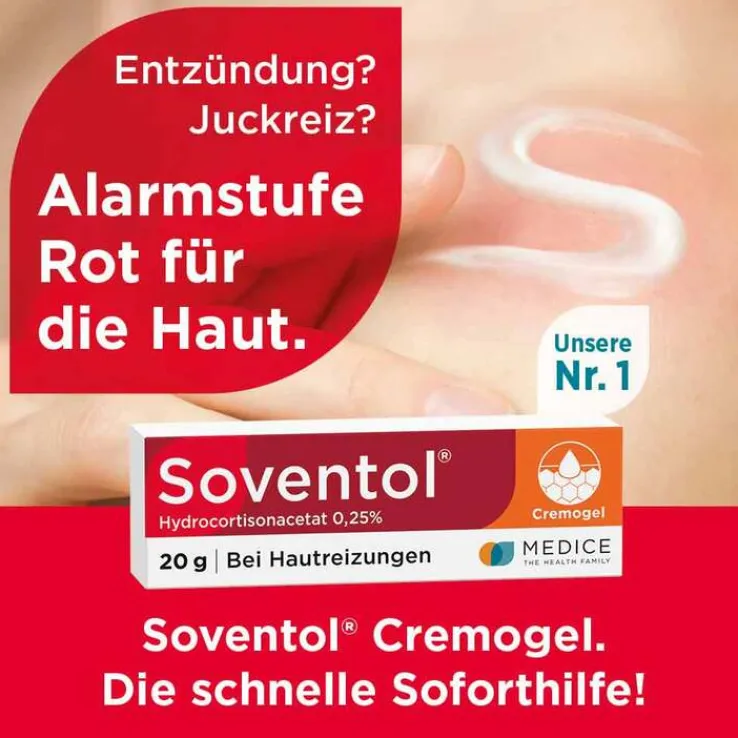 Soventol® Hydrocortisonacetat 0,25% Cremogel bei Hautentzündungen, 20 g