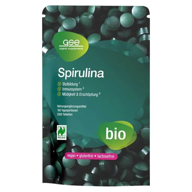 Spirulina 500 mg Bio Naturland Tabletten, 2000 St