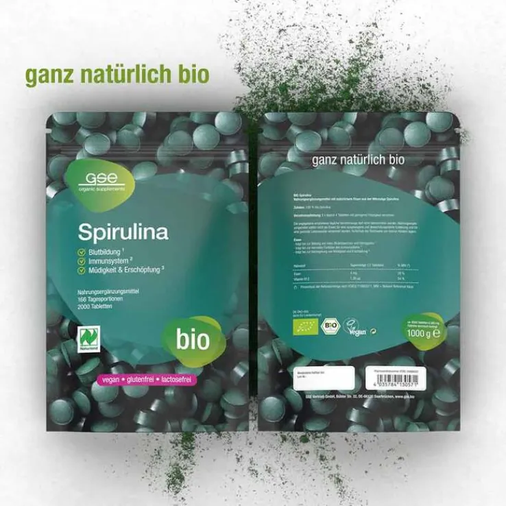 Spirulina 500 mg Bio Naturland Tabletten, 2000 St