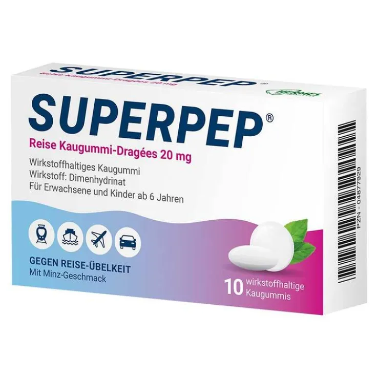 SUPERPEP® Reise Kaugummi-Dragées , 10 St