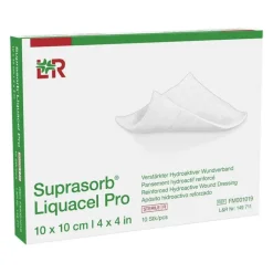 Suprasorb Liquacel Pro 10x10 cm Kompressen, 10 St