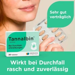 Tannalbin® Tabletten bei Durchfallerkrankungen, 20 St