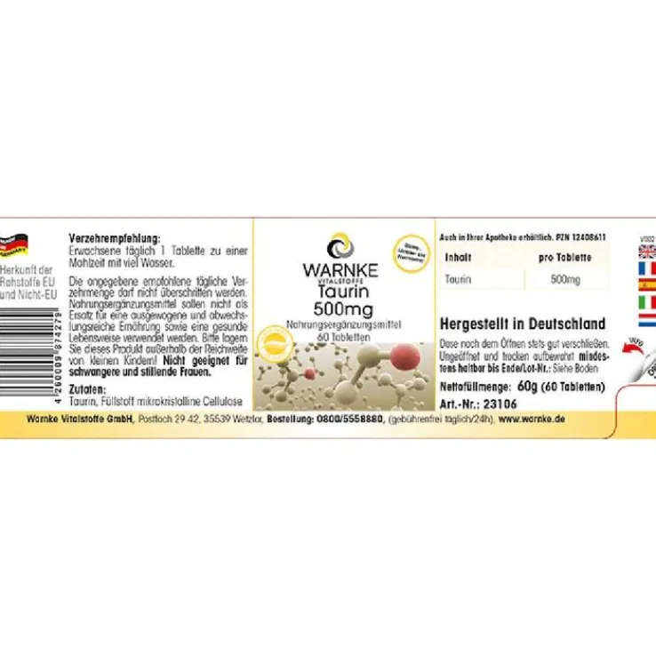 Taurin 500 mg Tabletten, 60 St