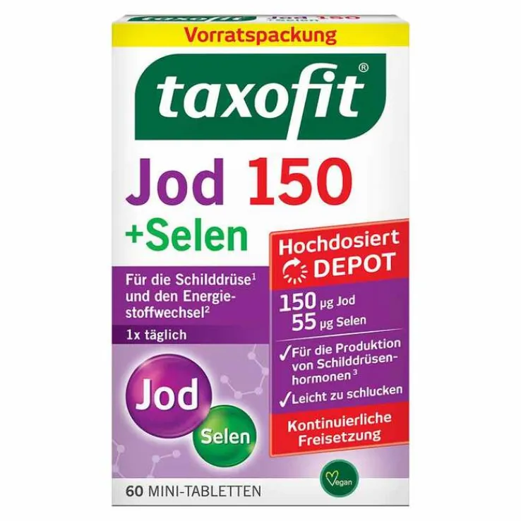 Taxofit Jod 150 + Selen Tabletten, 60 St