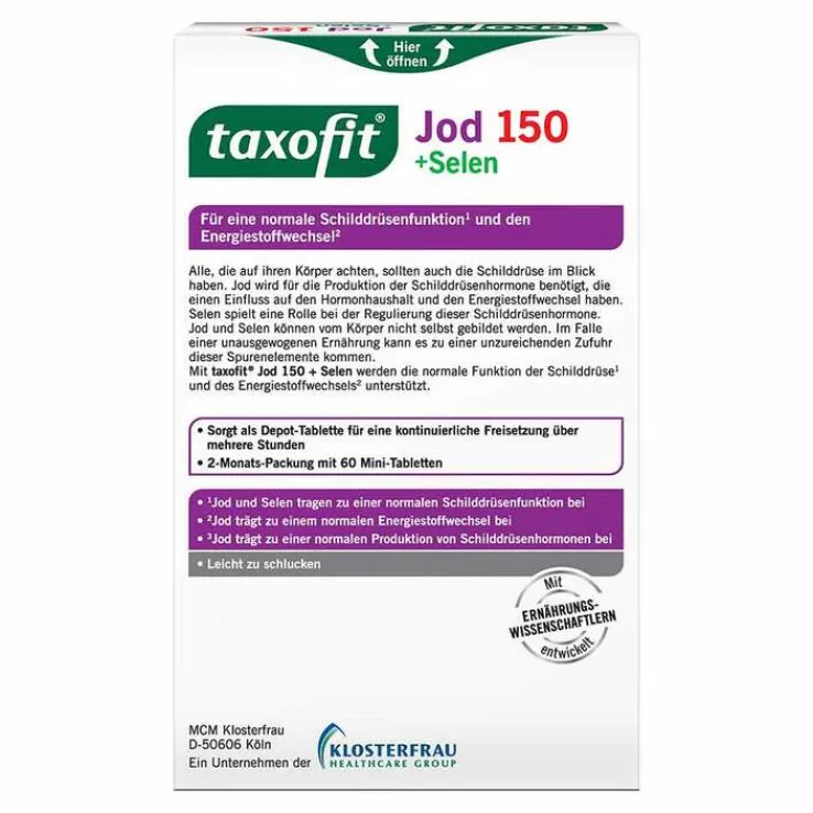 Taxofit Jod 150 + Selen Tabletten, 60 St