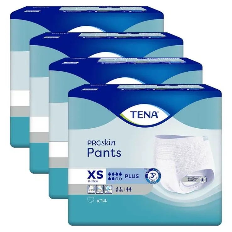 TENA Pants Plus XS Einweghosen bei Inkontinenz, 4X14 St