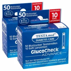TESTAmed® Glucocheck Advance Teststreifen mit 10 S, 2x1 P
