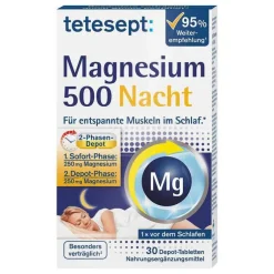 Tetesept Magnesium 500 Nacht Tabletten, 30 St