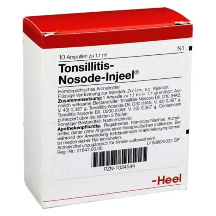 Tonsillitis Nosode Injeel Ampullen, 10 St