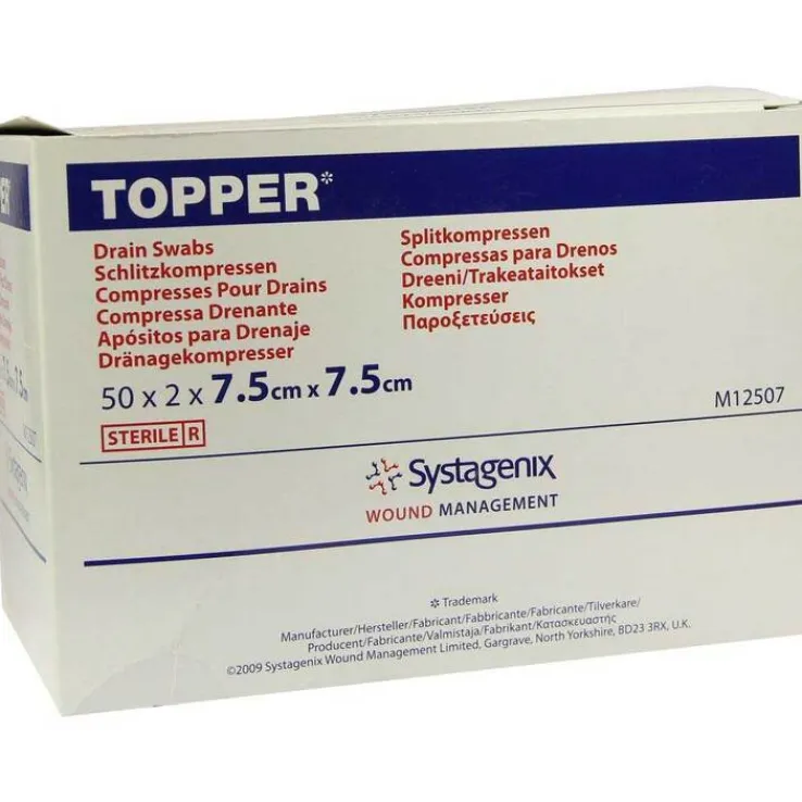 Topper Schlitzkompresse steril 7,5x7,5 cm, 50X2 St