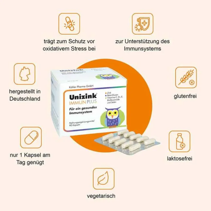 Unizink Immun Plus Kapseln, 1X90 St