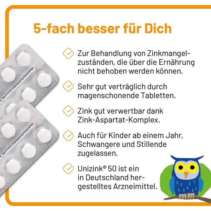 Unizink 50 Tabletten, 20 St