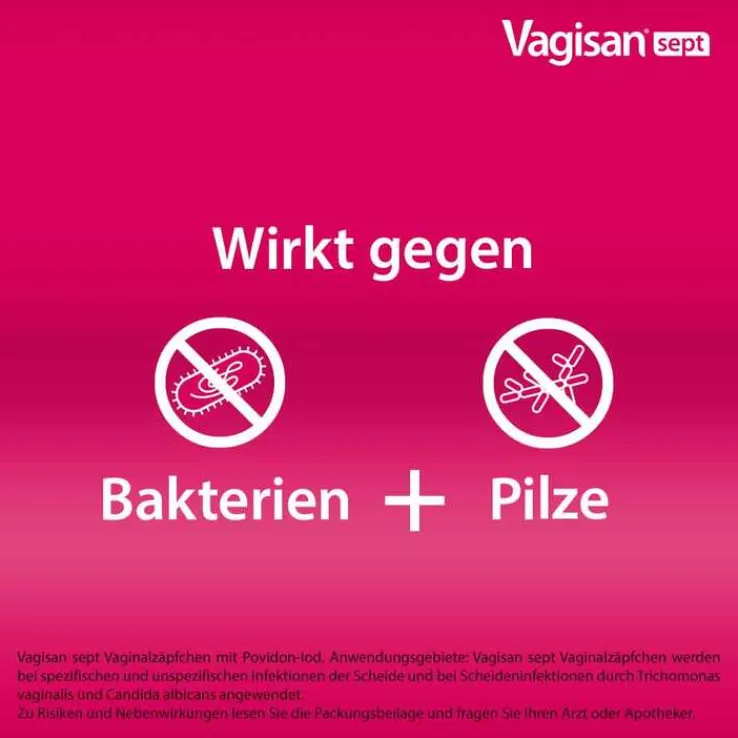 Vagisan sept Vaginalzäpfchen mit Povidon-Iod, 10 St