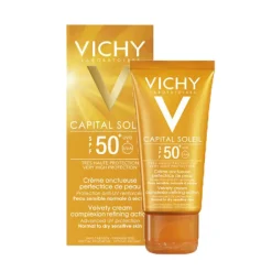 Vichy Capital Soleil Hautperfektionierende Sonnen-Creme LSF 50+ für das Gesicht, 50 ml